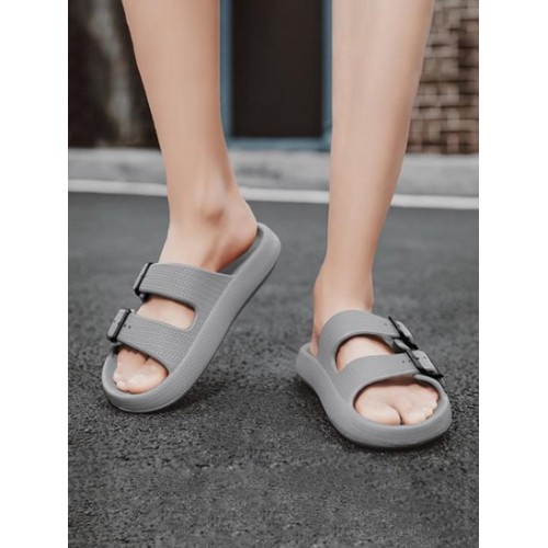 Solid Color Buckle Design Sandals