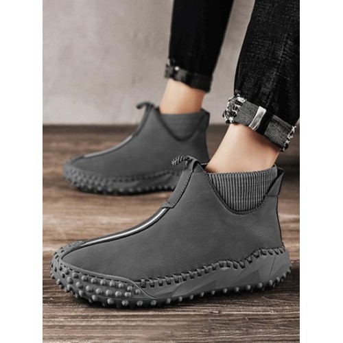 Thick-soled High-top Slip On Shoes