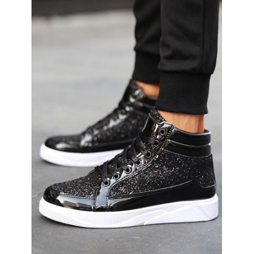 Glitter Sequin High Top Stage Skate Shoes