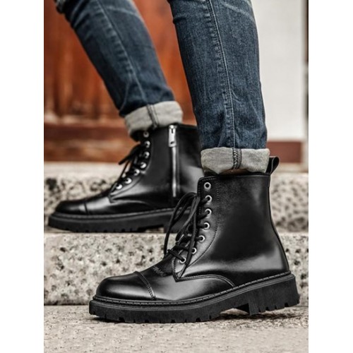 Minimalist Lace Up Front Combat Boots