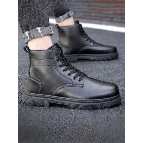 Minimalist Lace Up Front Combat Boots