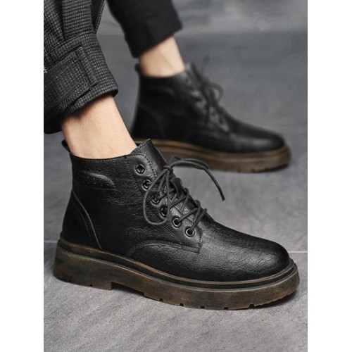 Minimalist Lace Up Front Combat Boots