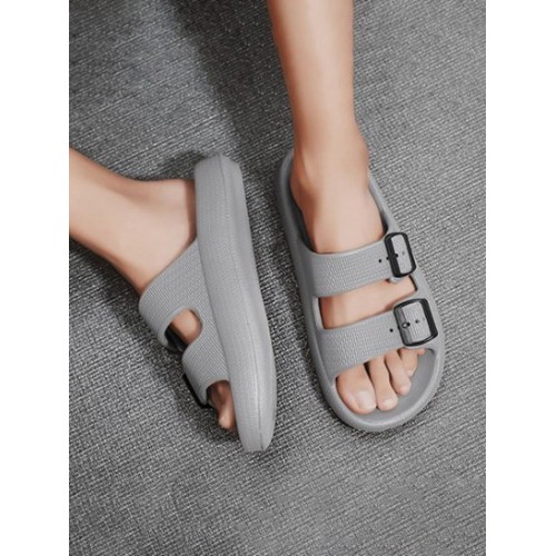 Solid Color Buckle Design Sandals