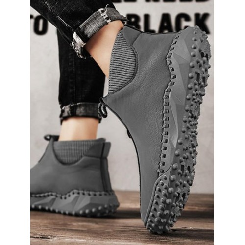 Thick-soled High-top Slip On Shoes