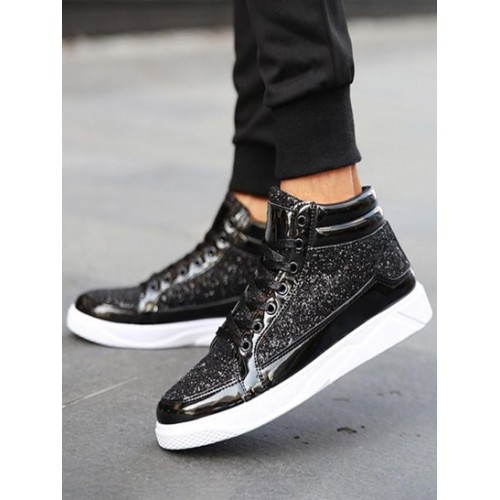 Glitter Sequin High Top Stage Skate Shoes