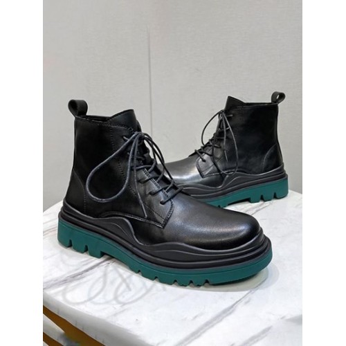 Thick Bottom Lace-up Front Combat Boots