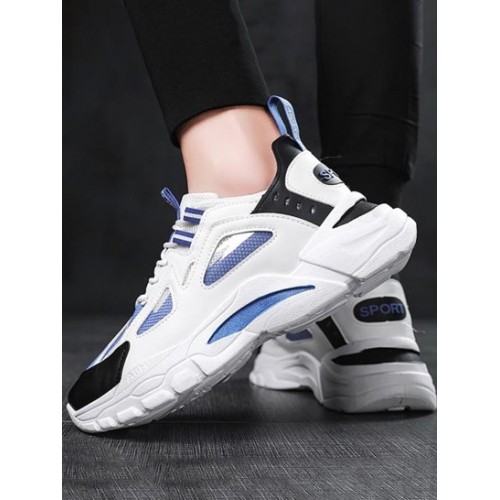 Colorblock Mesh Panel Chunky Sneakers