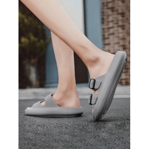 Solid Color Buckle Design Sandals