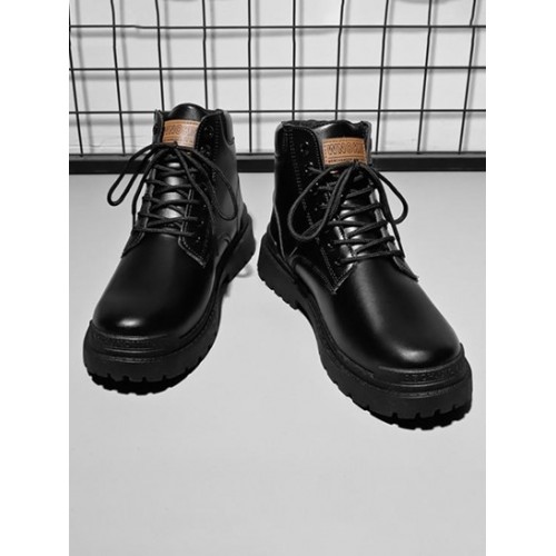 Letter Lace Up Combat Boots