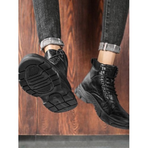 Lace Up Front Combat Boots