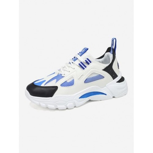 Colorblock Mesh Panel Chunky Sneakers